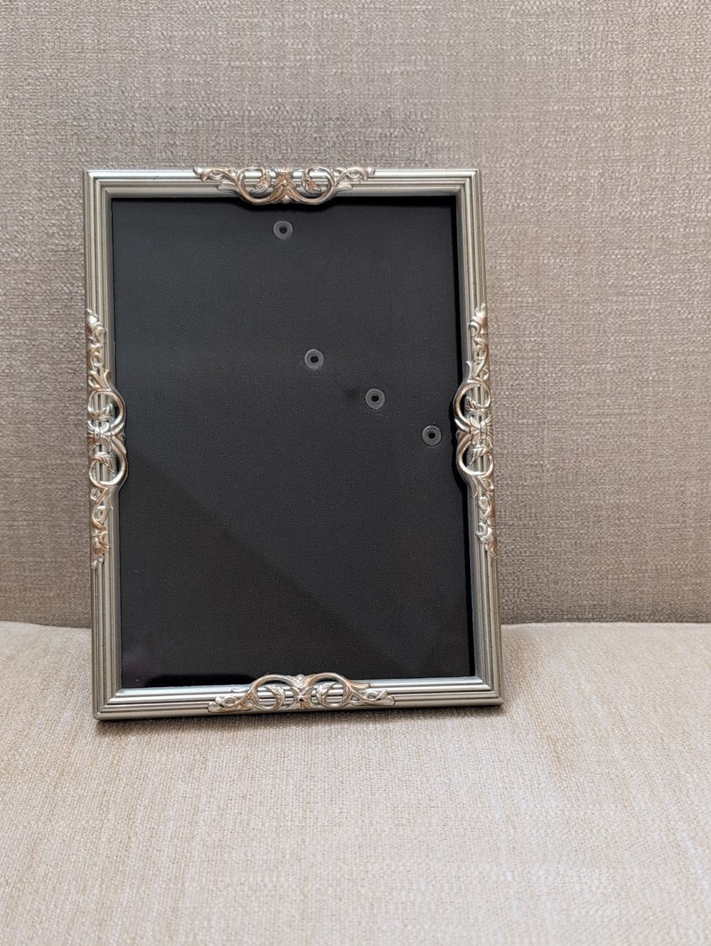 Ornate Silver Picture Frame - Elegant Vintage Home Accent - 5x7 Photo Opening